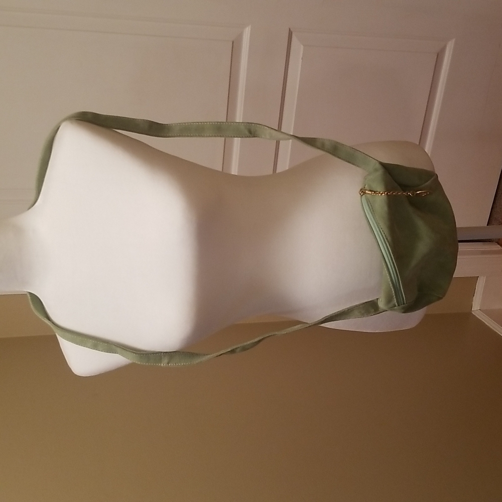Mondi small lime green crossbody suede bag